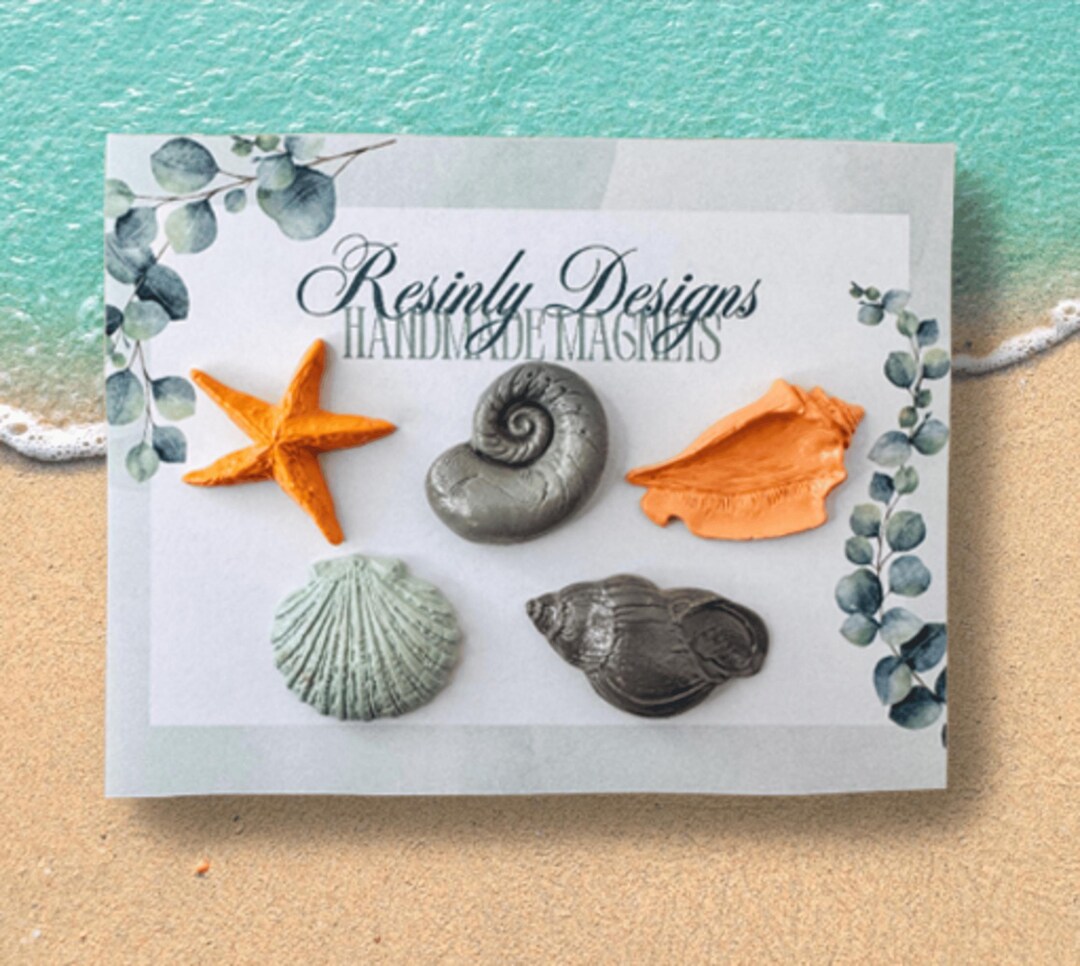 Handmade Shell Magnets: Mythical Garden Decor, Set of 5 or 10 - Etsy