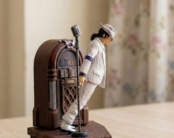 Estatua de Michael Jackson, figura del Rey del Pop, escultura de resina impresa en 3D, leyenda de la música coleccionable, regalo para fans de MJ, decoración del hogar pintada a mano.