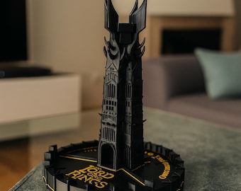 Lord of the Rings Barad-dûr Tower Statue – 3D Printed Sauron Dark Tower, Hand-Painted LOTR Collectible Gift