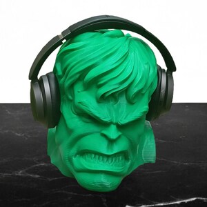 Hulk Headphone Stand, Marvel Avengers Headset Holder, Gamer Gift, Gaming Setup Accessory, Desk Organizer, 3D Printed image 1
