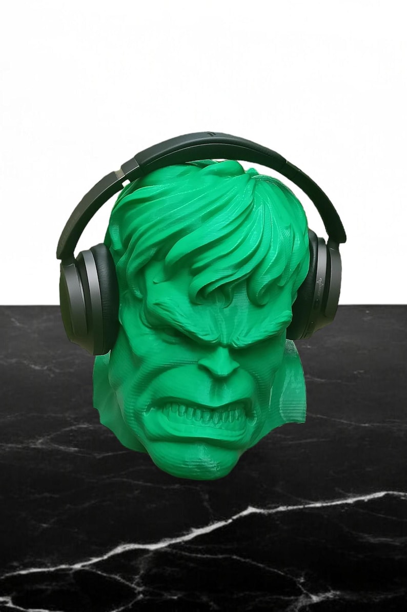 Hulk Headphone Stand, Marvel Avengers Headset Holder, Gamer Gift, Gaming Setup Accessory, Desk Organizer, 3D Printed image 1