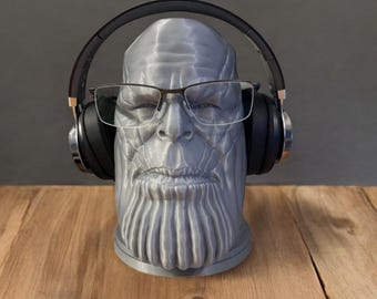 Thanos Headphone Stand | 3D Printed Marvel Bust | Gaming & Office Desk Decor | Gift for Gamers  Marvel Fans