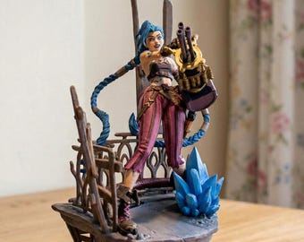 Arcane Jinx Statue, League of Legends Figure, Hand Painted Jinx, 3D Printed Resin Model, Arcane Season 2 Gift, Gamer Room Decor, LoL