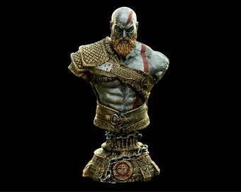 Figura de Kratos - Estatua de Kratos - Figura impresa en 3D - Decoración para sala de videojuegos, Regalo para gamers - Figura impresa en 3D - Decoración para sala de videojuegos