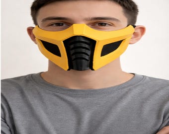 MK9 Toasty Scorpion Mask – 3D Printed Mortal Kombat Cosplay Face Mask, Hand-Painted Alt Costume Replica, Convention Prop