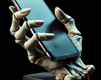Suporte de telefone zumbi - Impressão 3D, design exclusivo e criativo, suporte de telefone, decoração para casa e escritório