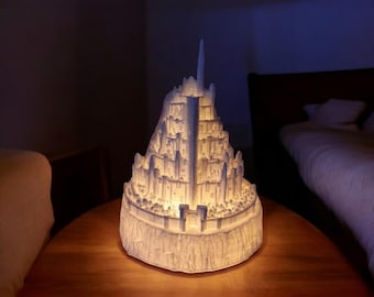 Unique Minas Tirith Lamp for Lord of the Rings Fans-Handcrafted Minas Tirith Lamp - Perfect Gift for Tolkien Enthusiasts