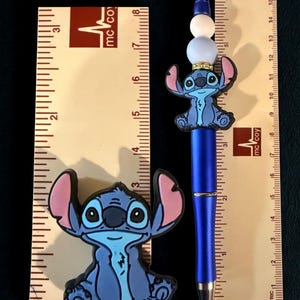 Handcrafted Stitch & Angel Beaded Pen | Cute Refillable Bead Pen | Personalized Gift for Disney Fans | Stationery Lover’s Pen