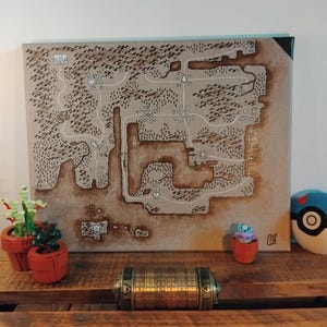 Carte de Kanto, Pokemon sur toile de lin