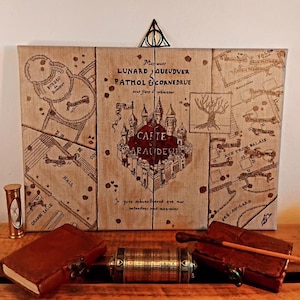 Carte du Marauder, Harry Potter, sur toile de lin