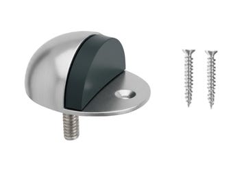 Türstopper aus satiniertem, eloxiertem Aluminium: Überstand, Wandmontage, Bodenschutz