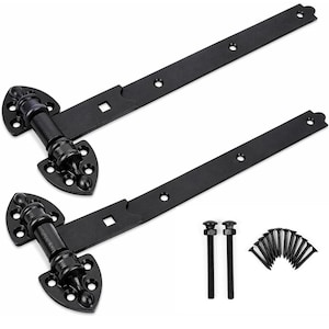 Heavy Duty Reversible Gate Hinges, Black Galvanised Steel (1 Pair)