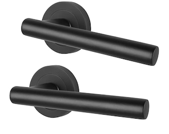 Moderne T-Türgriffe (Paar) – Schwarze Aluminium-Türbeschläge für den Innenbereich