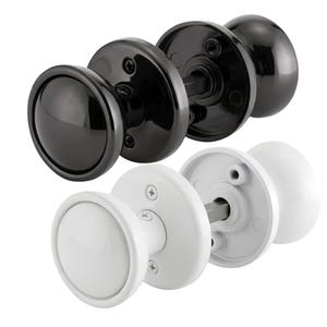 Plastic Rim Mortise Knob Set 50mm Black White for Shed Gate Door Lock