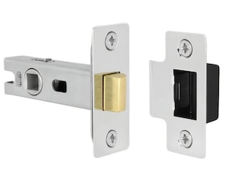 Türgriffe mit T-Bar-Hebelmechanismus aus poliertem Chrom und 63-mm-Rohrriegel-Set