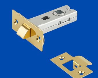 Rohrriegel aus poliertem Messing – 63 mm (2,5 Zoll) für Innentüren aus Holz