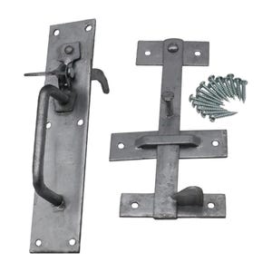 Pestillo para puerta Suffolk de alta resistencia, con revestimiento de epoxi negro, 115 mm. Herrajes para puertas de madera. Galvanised