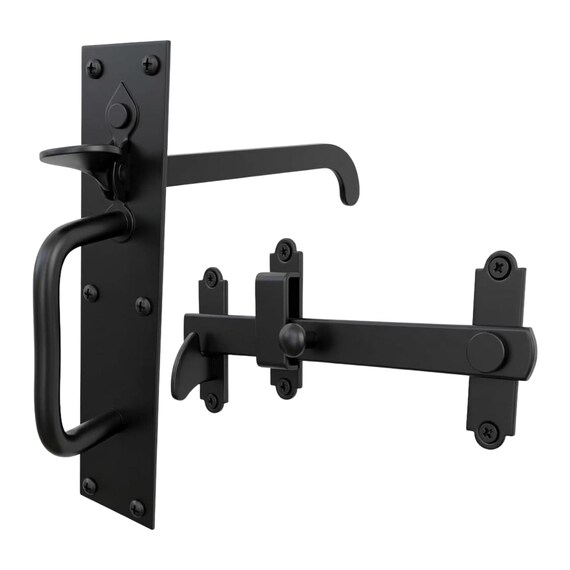 Heavy Duty Suffolk Gate Latch, Black Epoxy Coated, 115mm Wooden Gate Hardware