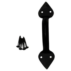 Hand-Forged Wrought Iron D Handle Pull, Beeswax Finish Cabinet Door Hardware
