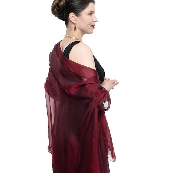 burgundy fur shawl