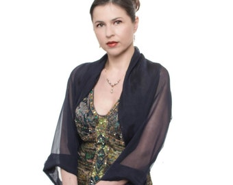 Clearance: Dark Navy Formal Bolero Jacket FIRST LADY Sizes XL-2X
