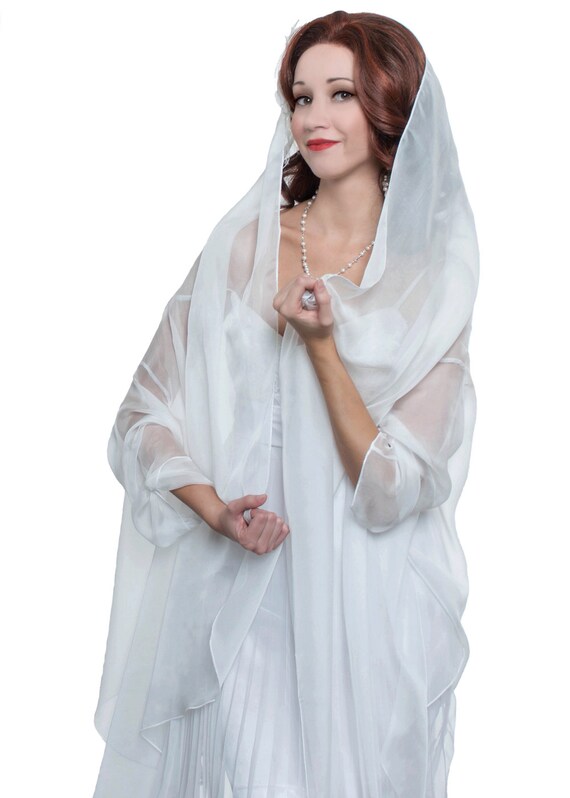Scialle Pellicciotto Sposa Coprispalle Sposa Mohair con manicotti XS Bianco senz