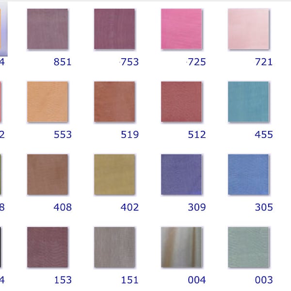 Silk Chiffon Color Swatches