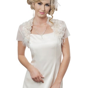 Bridal Floral Bolero Jacket / 100% silk organza