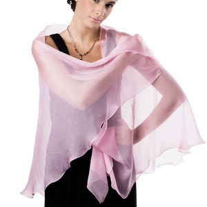 Light Pink Silk Chiffon Shawl
