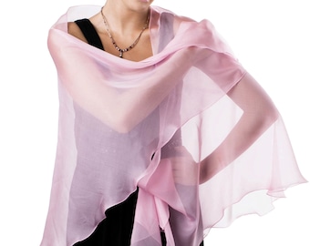 Light Pink Silk Chiffon Shawl