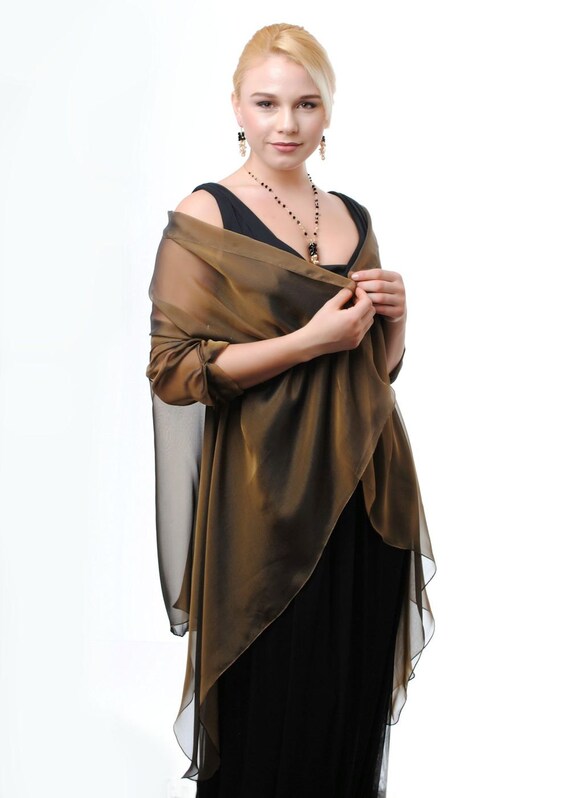 black chiffon evening shawl