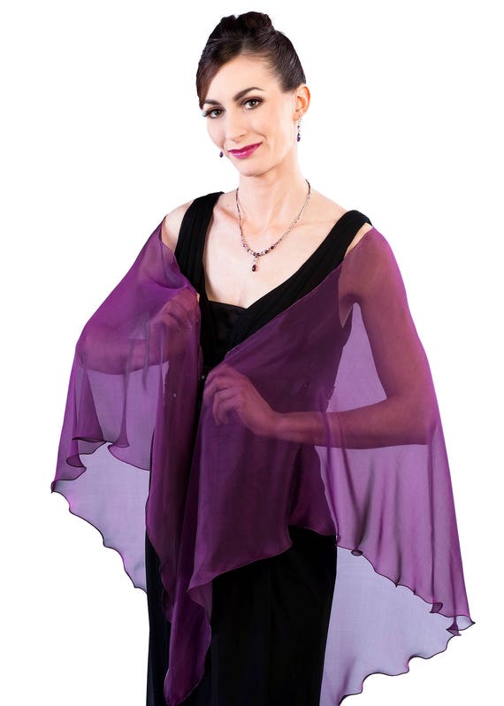 Formal Sheer Silk SHAWL/ WRAP in Royal ...