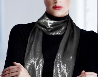 Janologypology Trinny Metallic Silver Scarf