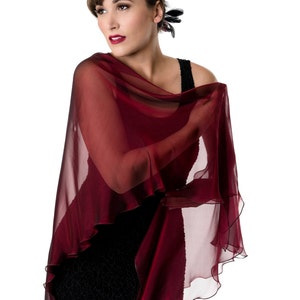 Silk SHAWL/ WRAP in BURGUNDY color