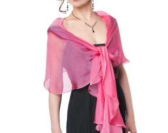 Pink Peony Silk Fluttering Scarf / Wrap