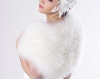 Bridal Marabou Shrug AGNES/ 3 colors available