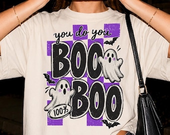 You Do You Boo Boo Halloween PNG, cute neon ghosts clipart, sassy tshirt design