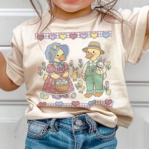 Vintage Easter Duck Png, Country Farmhouse Duck Png, 90s Retro Goose Duck Png, Cottagore Animals Png, Cute Cozy Design image 1