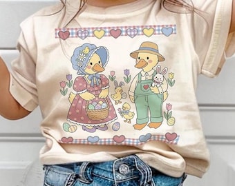 Vintage Easter Duck Png, Country Farmhouse Duck Png, 90s Retro Goose Duck Png, Cottagore Animals Png, Cute Cozy Design