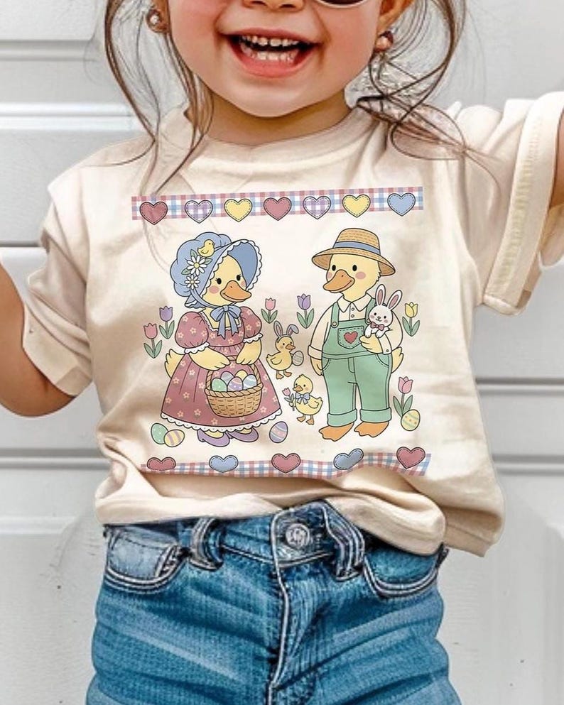 Vintage Easter Duck Png, Country Farmhouse Duck Png, 90s Retro Goose Duck Png, Cottagore Animals Png, Cute Cozy Design image 1