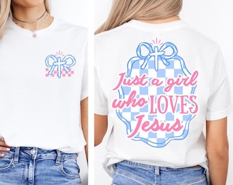 Bara en tjej som älskar Jesus PNG | Kristen sublimeringsfil | Jesus-skjorta PNG | Preppy Jesus-design | Trendig Jesus-skjorta | Kristen PNG