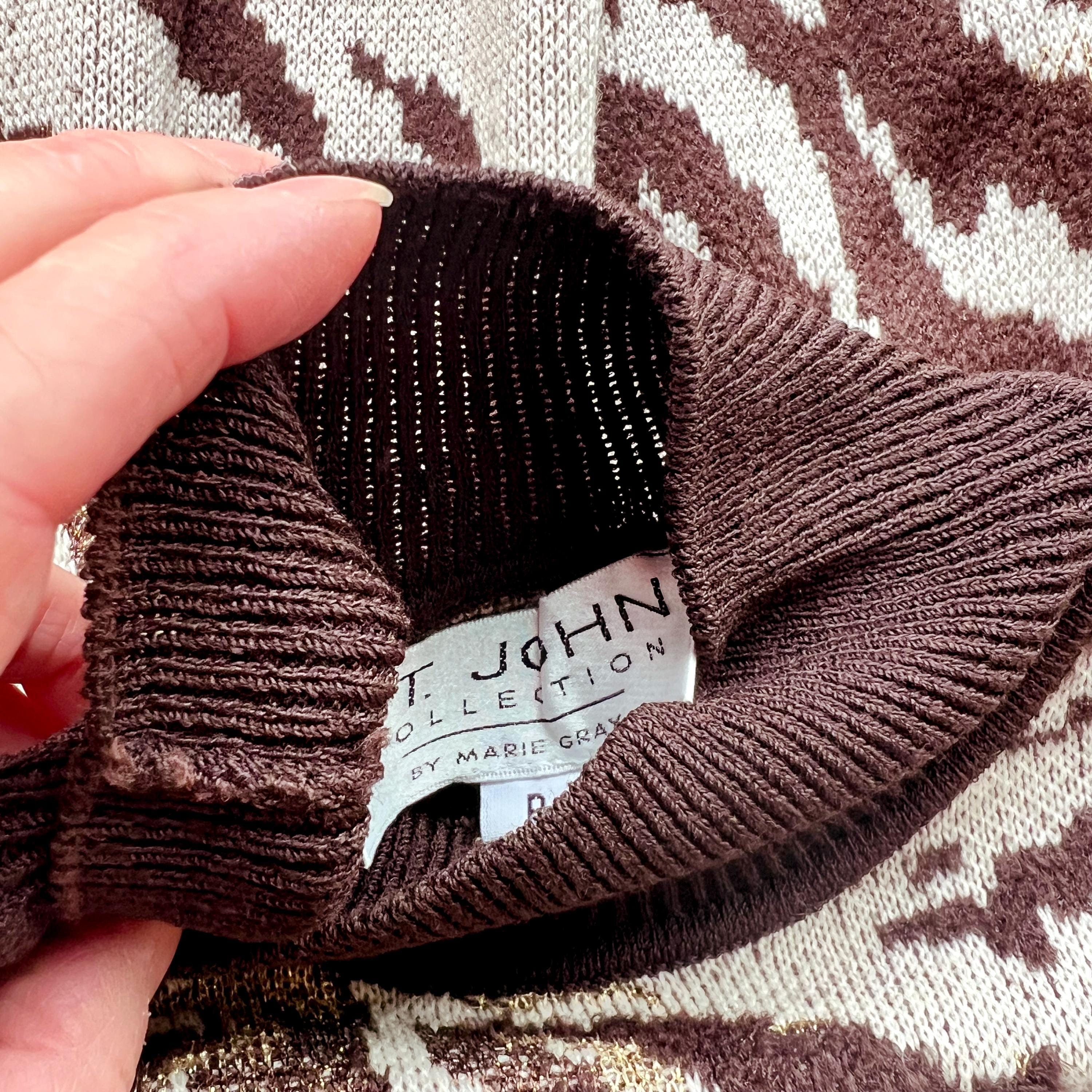 Vintage St John Knit Animal Print Sweater, Tiger Sweater