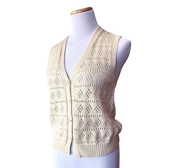 Burberrys Vintage Knit Vest, Wool Knit Vest, Ivor… - image 2