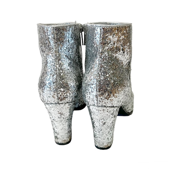 Glitter Boots, Glam Style Ankle Boots in Silver G… - image 4
