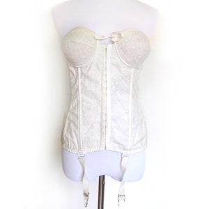 Vintage Charmode-gordel: strapless korset uit de jaren 50 met jarretelbandjes, maat 34A
