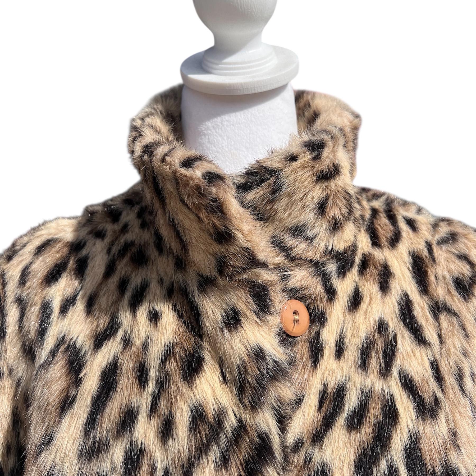 Vintage Faux Leopard Coat: Russel Taylor Sixties Animal Print Coat