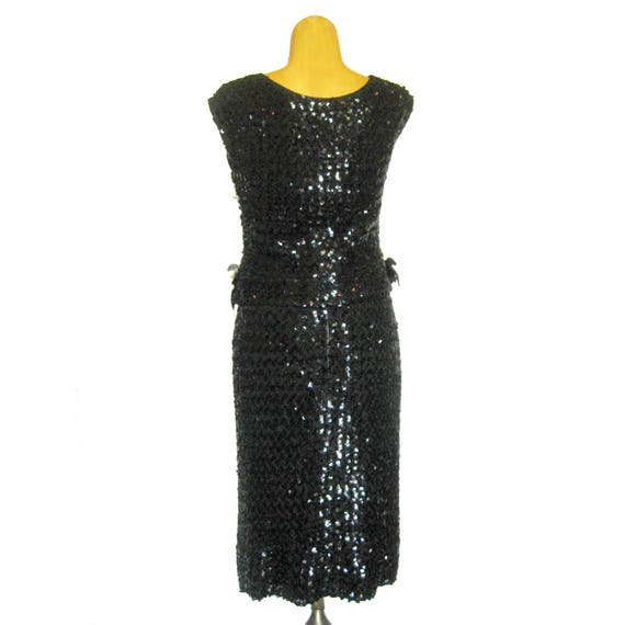Black Sequin Wiggle Dress, Two-Piece Bombshell Dr… - image 6