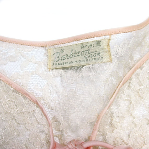 1950s Bed Jacket, Barbizon Ariel Lace and Crystal… - image 3