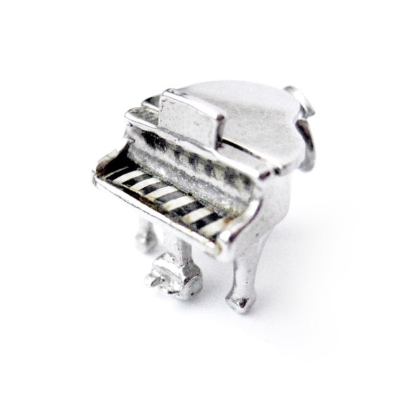 Sterling Silver Piano Charm with Moving Parts, Gif
