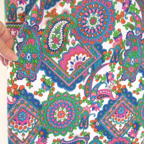 1960s MOD Paisley Print Maxi Dress, Andrea Gayle … - image 4